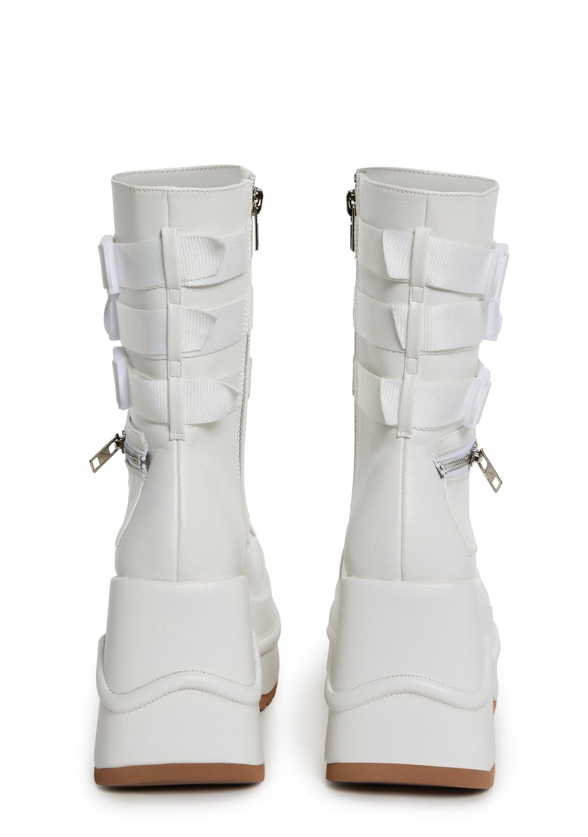 Mad Hustle Wedge Platform Boots - White