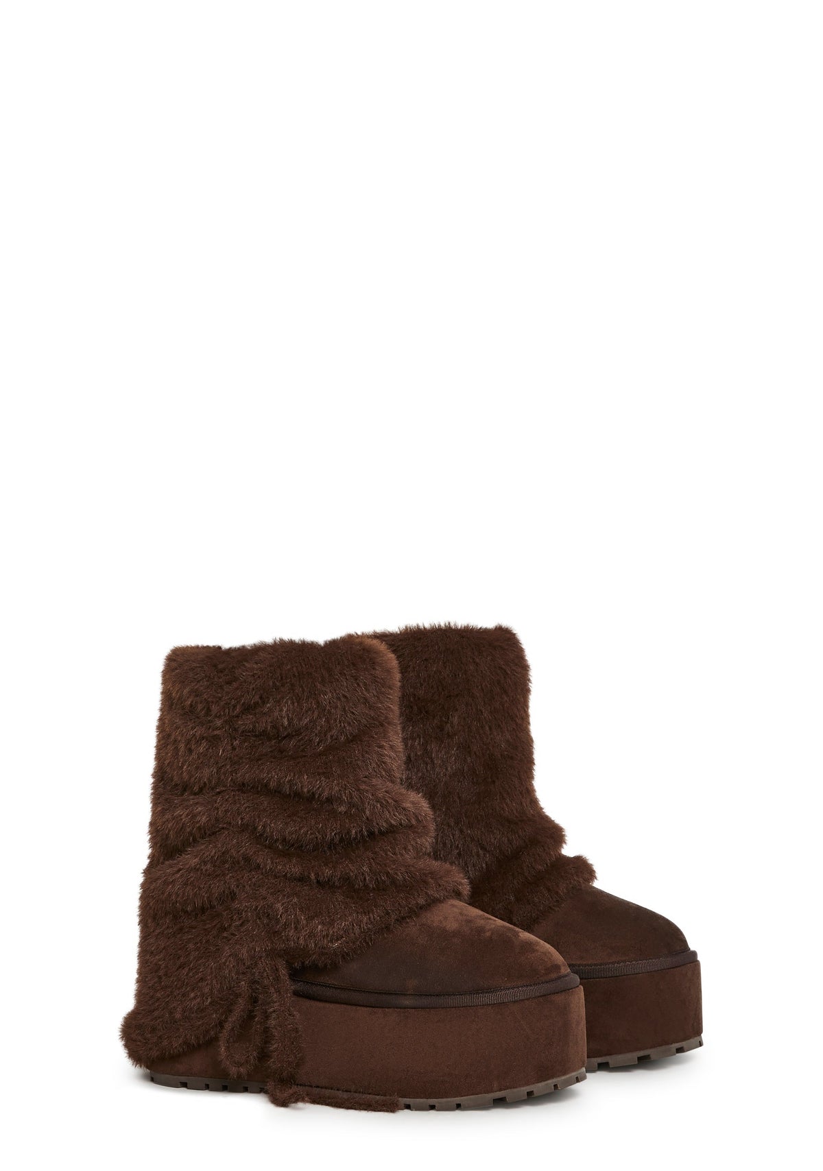 Snuggle Sesh Platform Booties - Brown