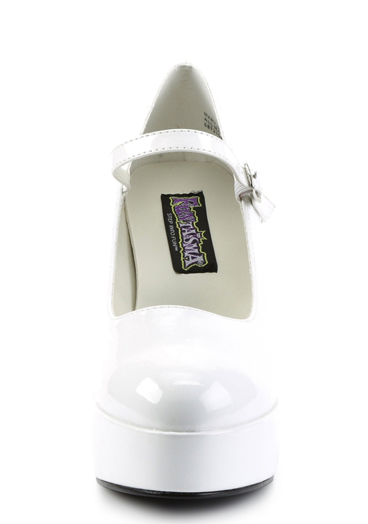 Mary Jane 50 Platform Heels - White