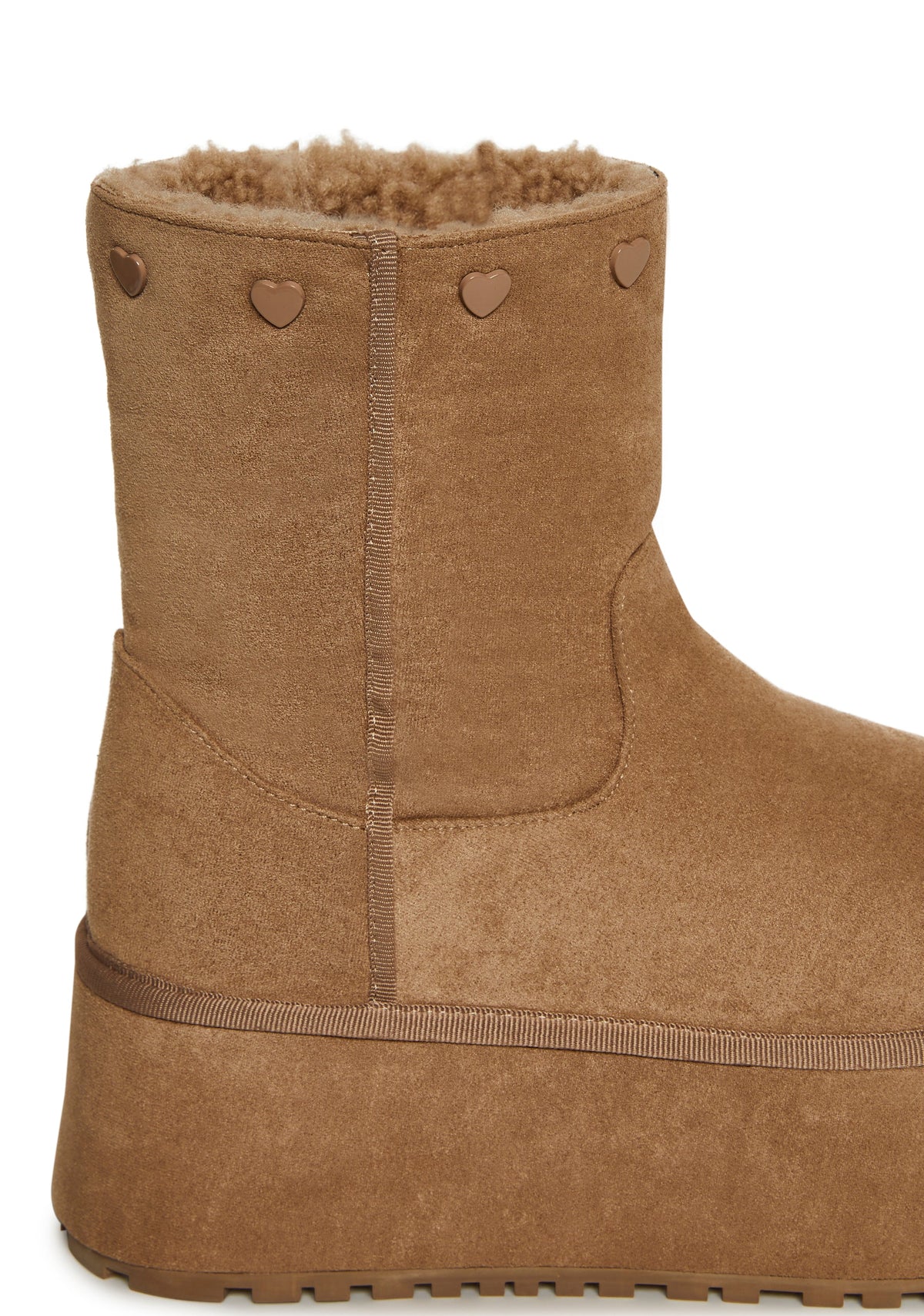 Snuggle Sesh Platform Booties - Beige
