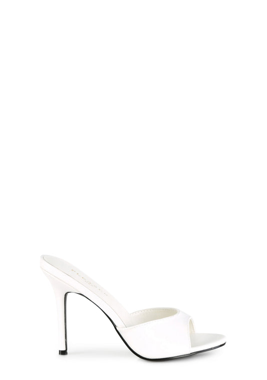 Classique 01 Peep Toe Slides - White