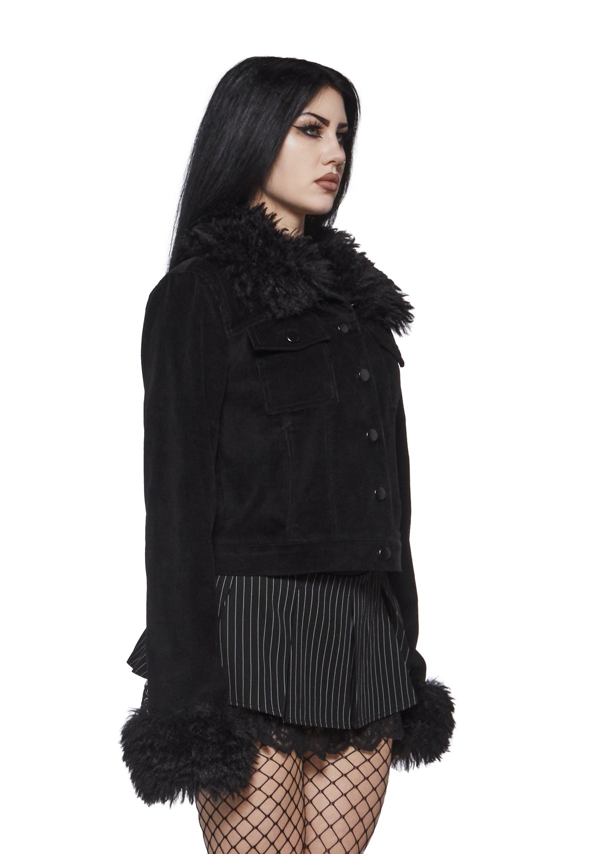Sybil Corduroy Jacket with Faux Fur