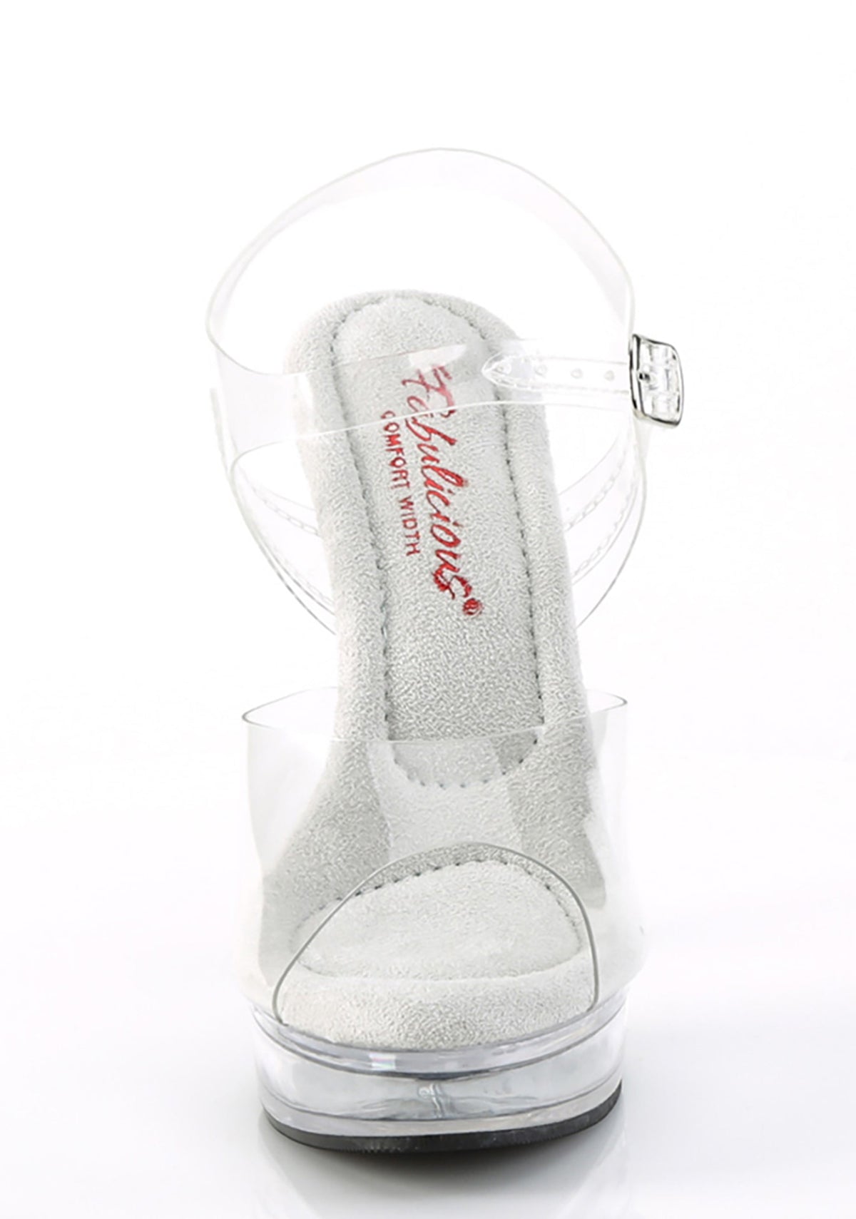 Majesty-508 Platform Ankle Strap Sandals-Clear