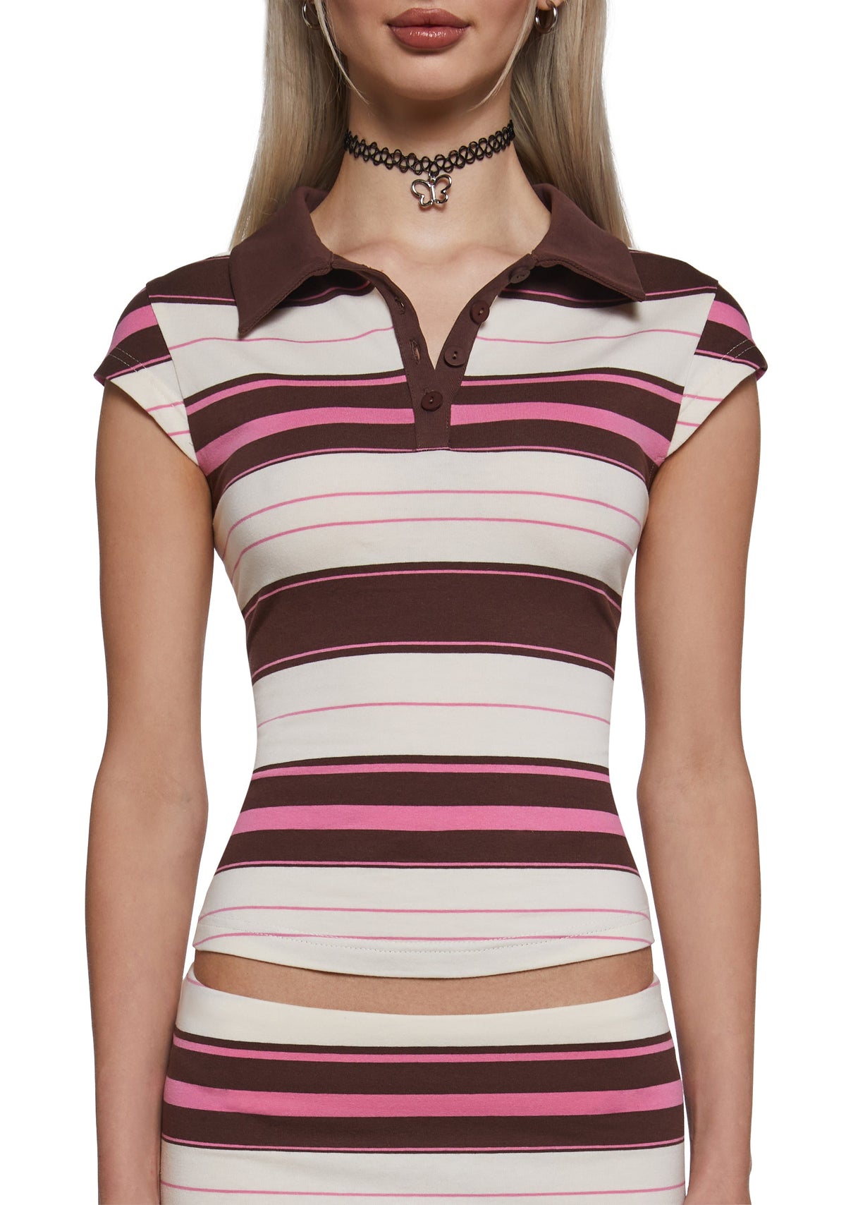 Lydia Polo Skirt and Top Stripe Set