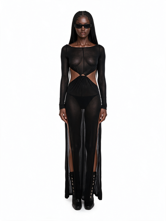Remix Long Sleeve Cut Out Maxi Dress