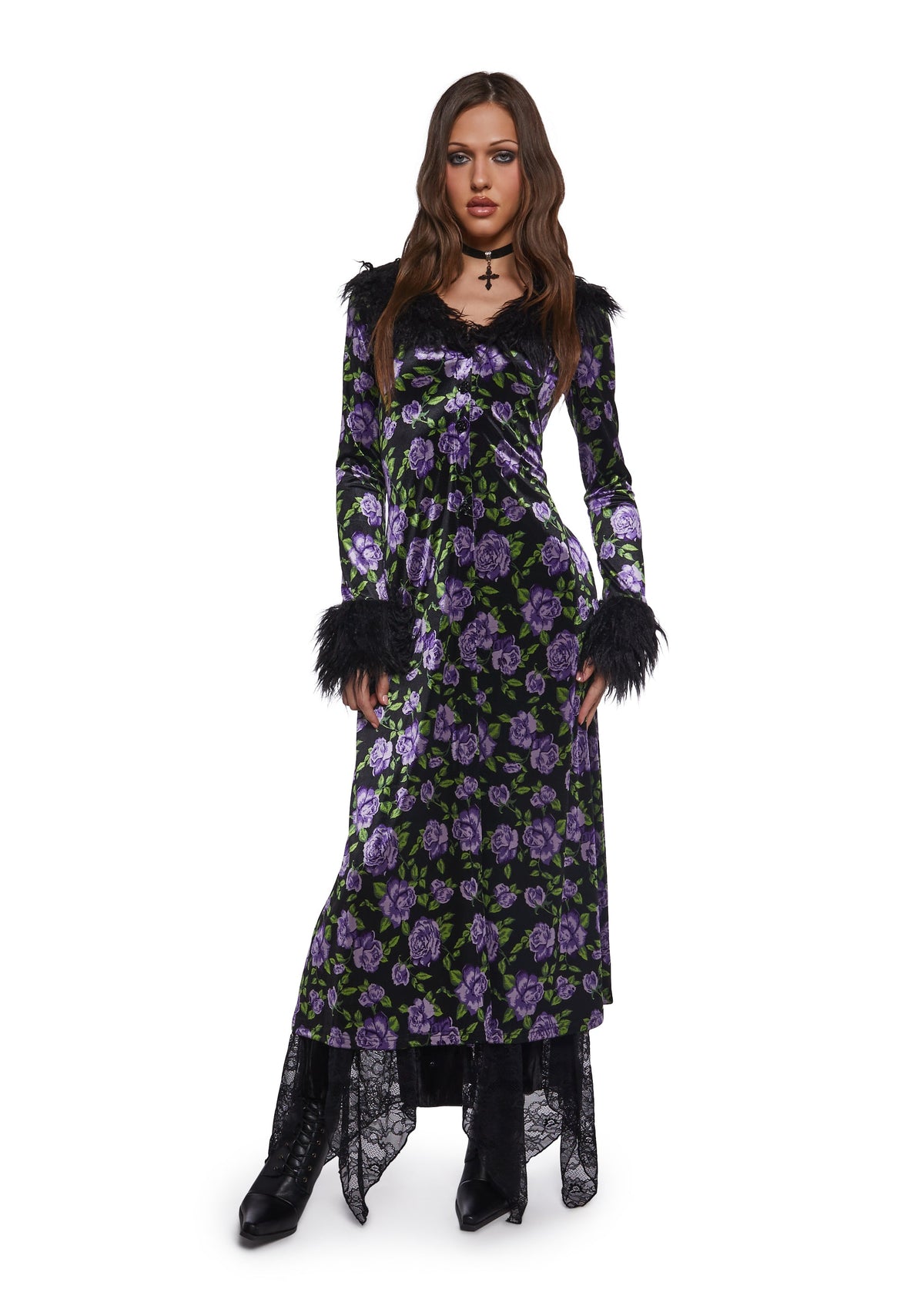 Floral Velvet Duster