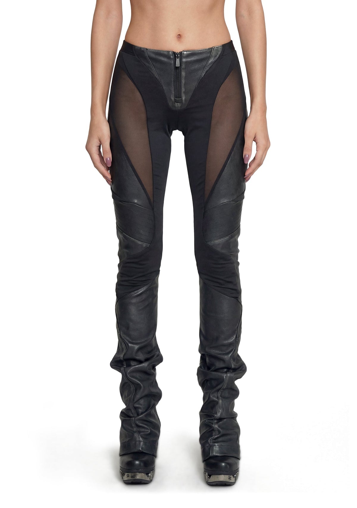 Moto Mesh Pants Washed - Black