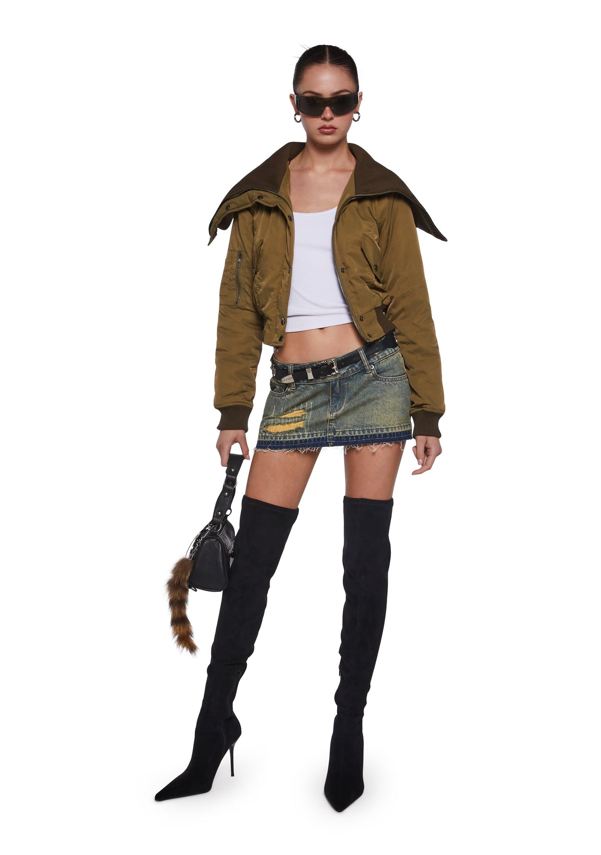 Sweet Riot Cropped Bomber Jacket