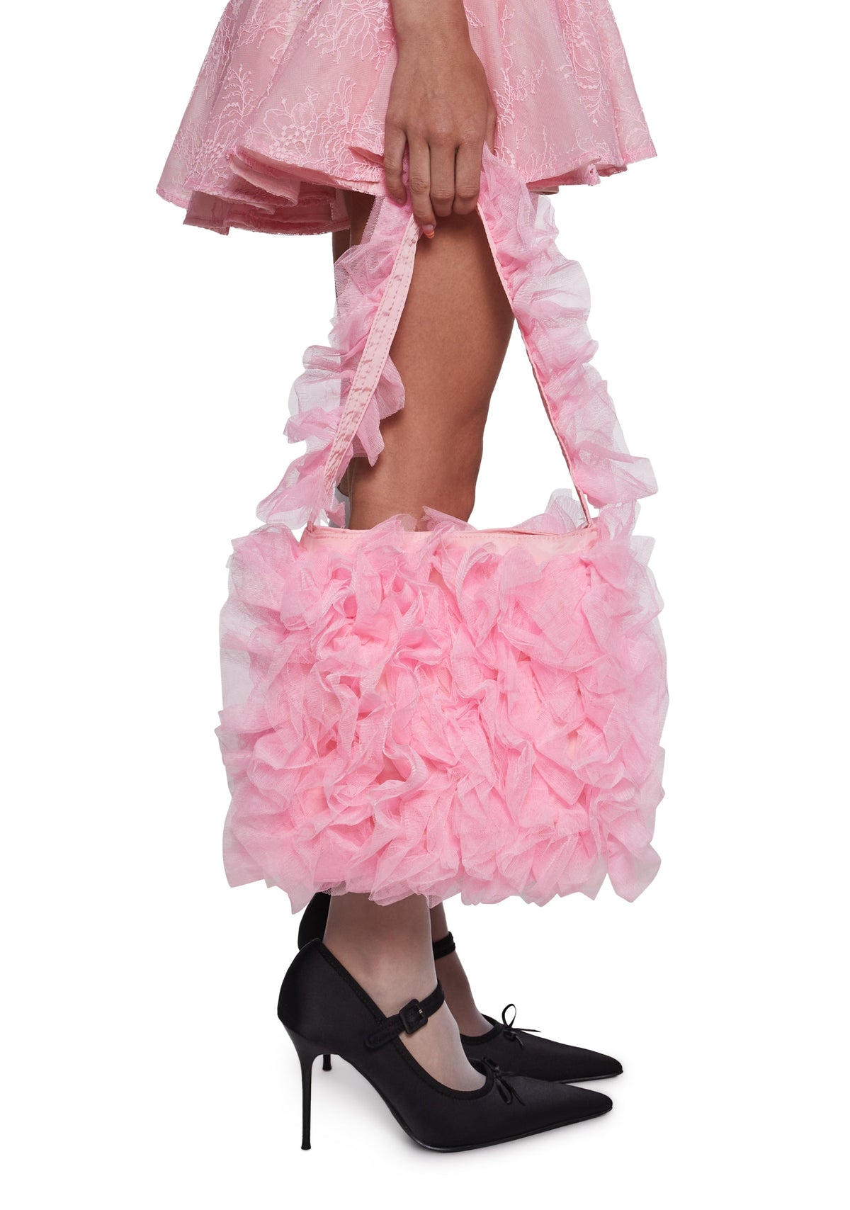 Sentimental Beauty Ruffled Shoulder Bag