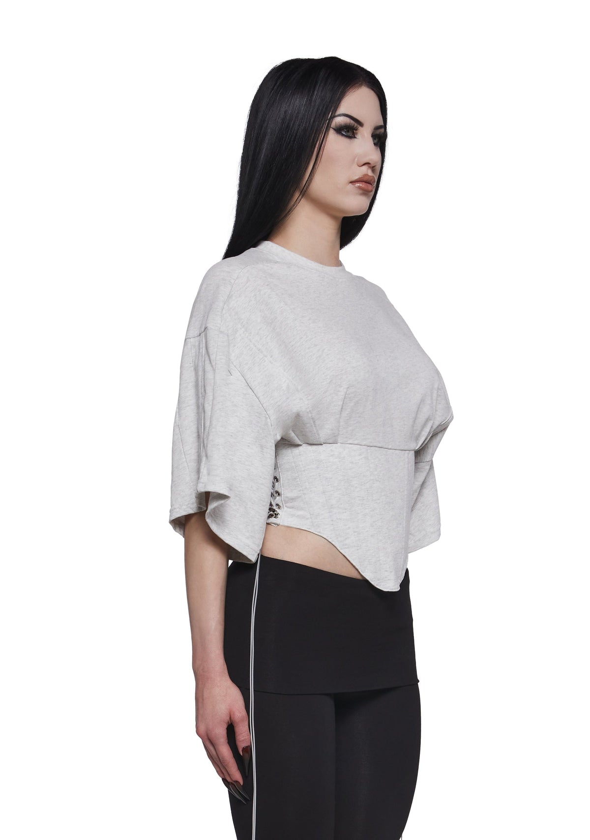 Team Player Corset T-Shirt - Gray