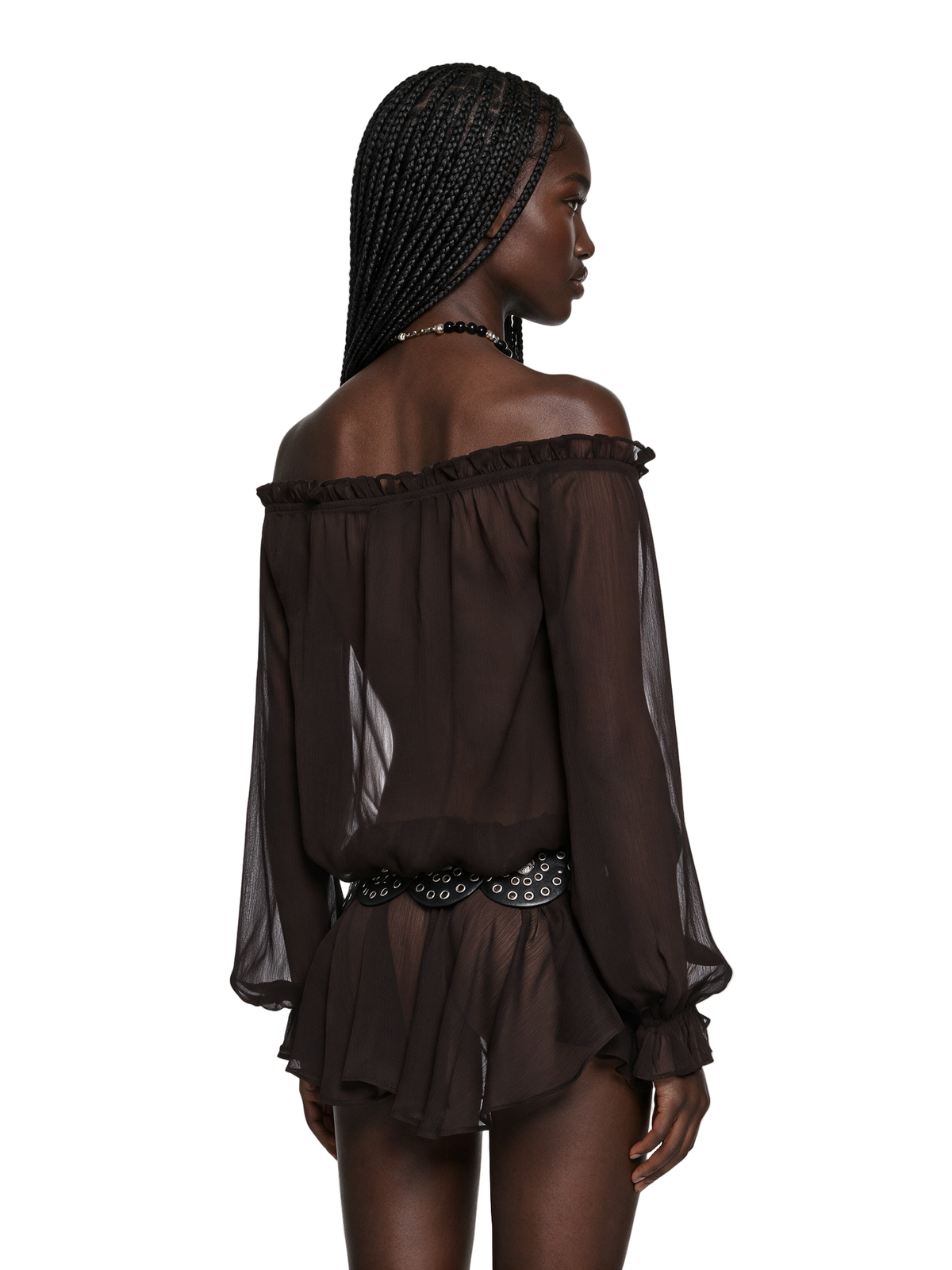 Romantic Winds Sheer Mini Dress - Brown