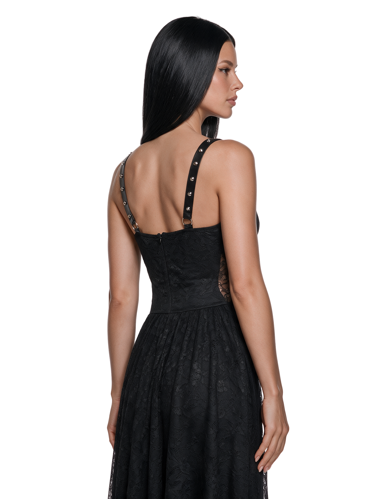 Wreckage Studded Lace Midi Dress