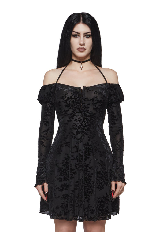 Salem Off the Shoulder Velvet Dress