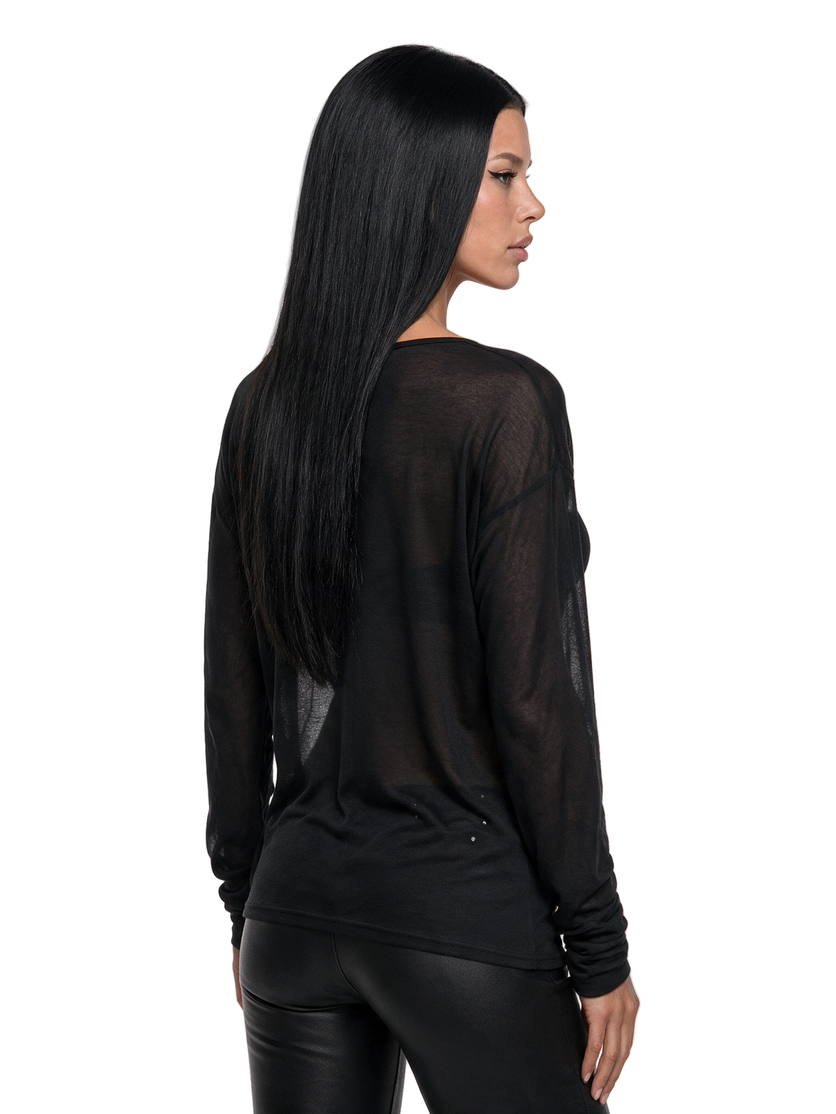Repent Studded Slouchy Long Sleeve Top