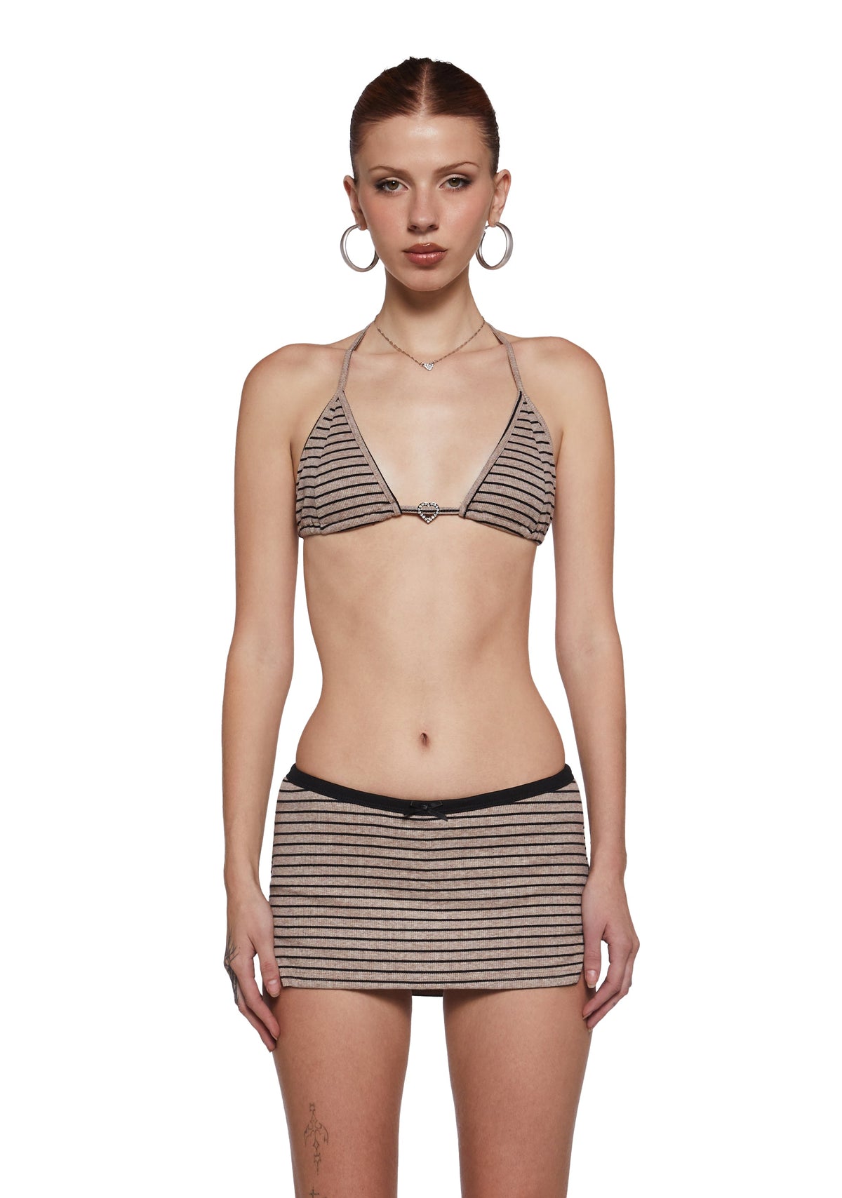 Ocean Front Walk Skirt Set - Brown