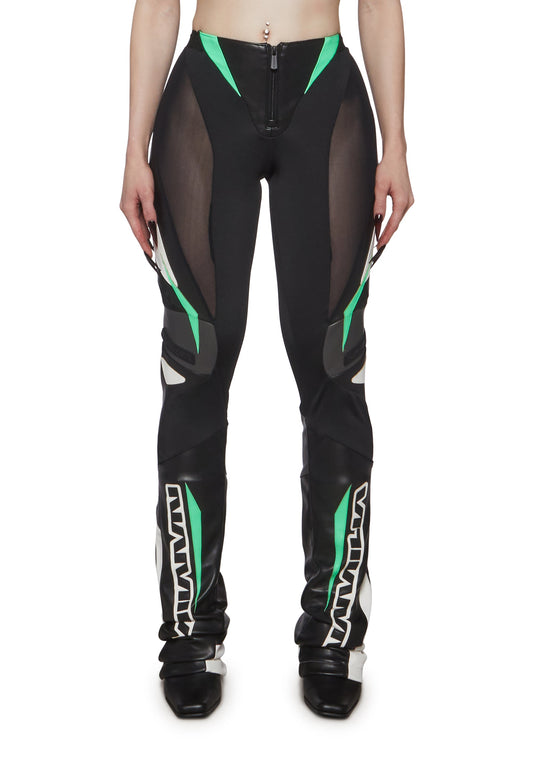 Moto Mesh Pants - Black