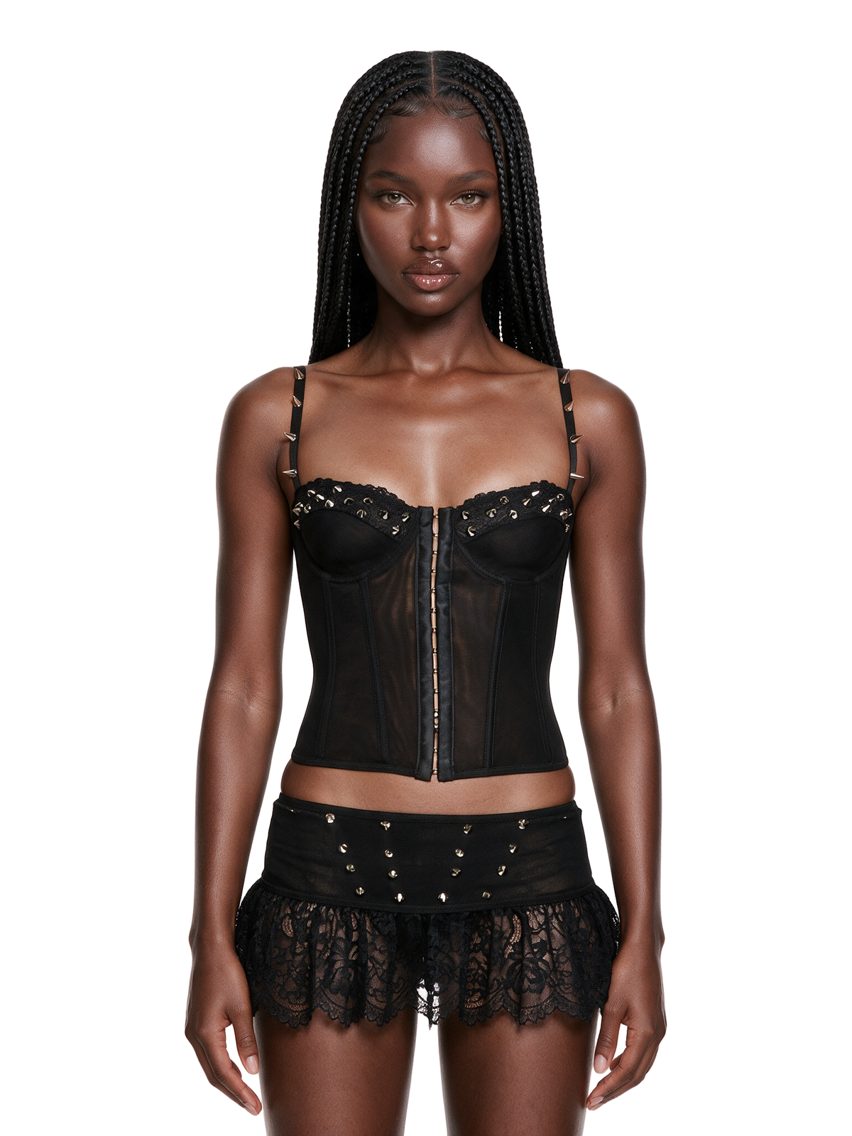 Remix Sheer Studded Corset Top