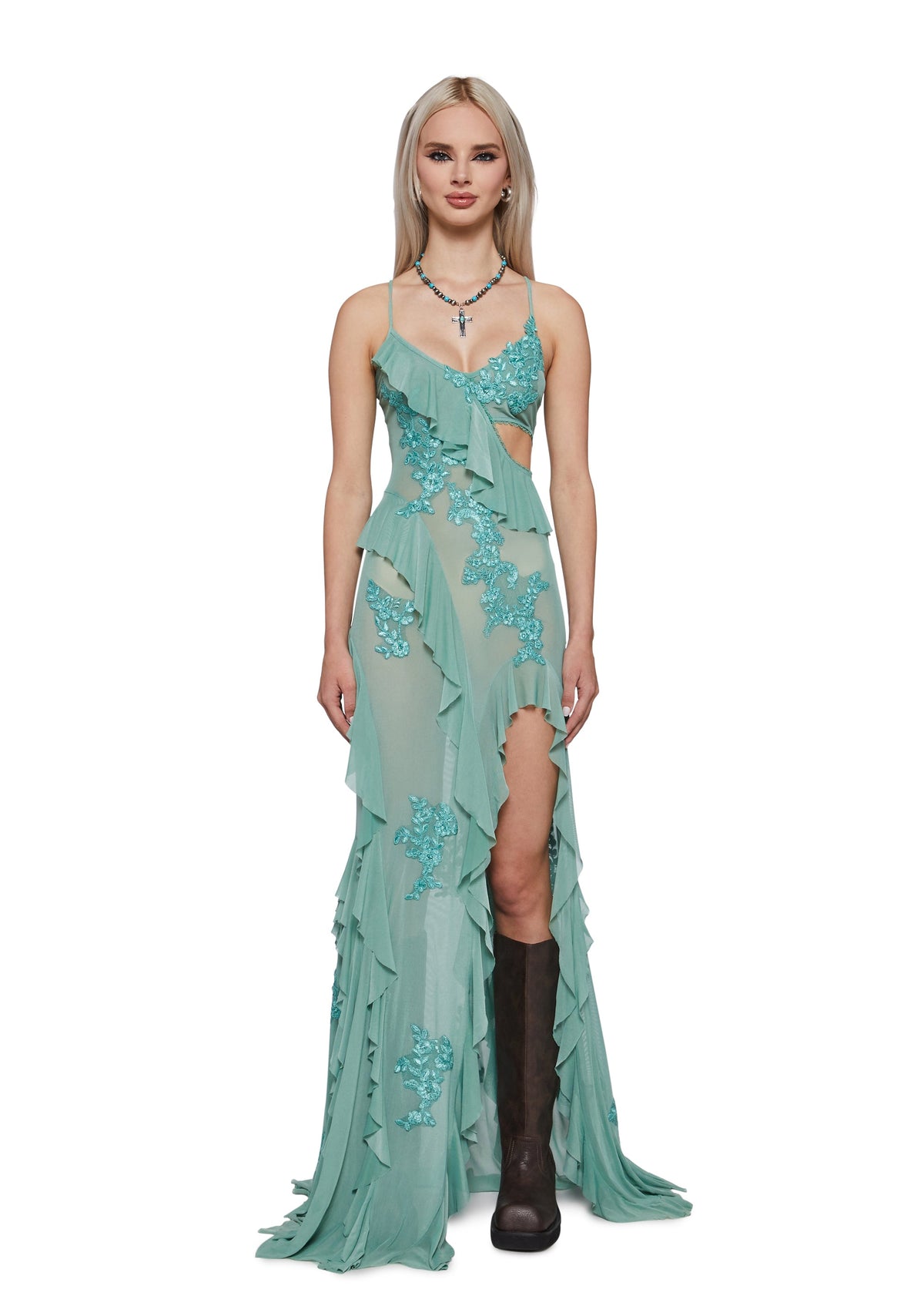 Rebel Mon Amour Maxi Dress - Aqua