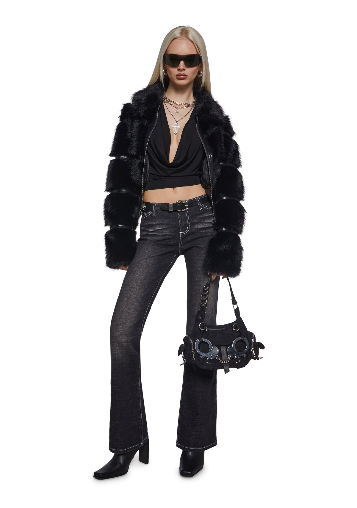 Elle Low Rise Jeans - Black