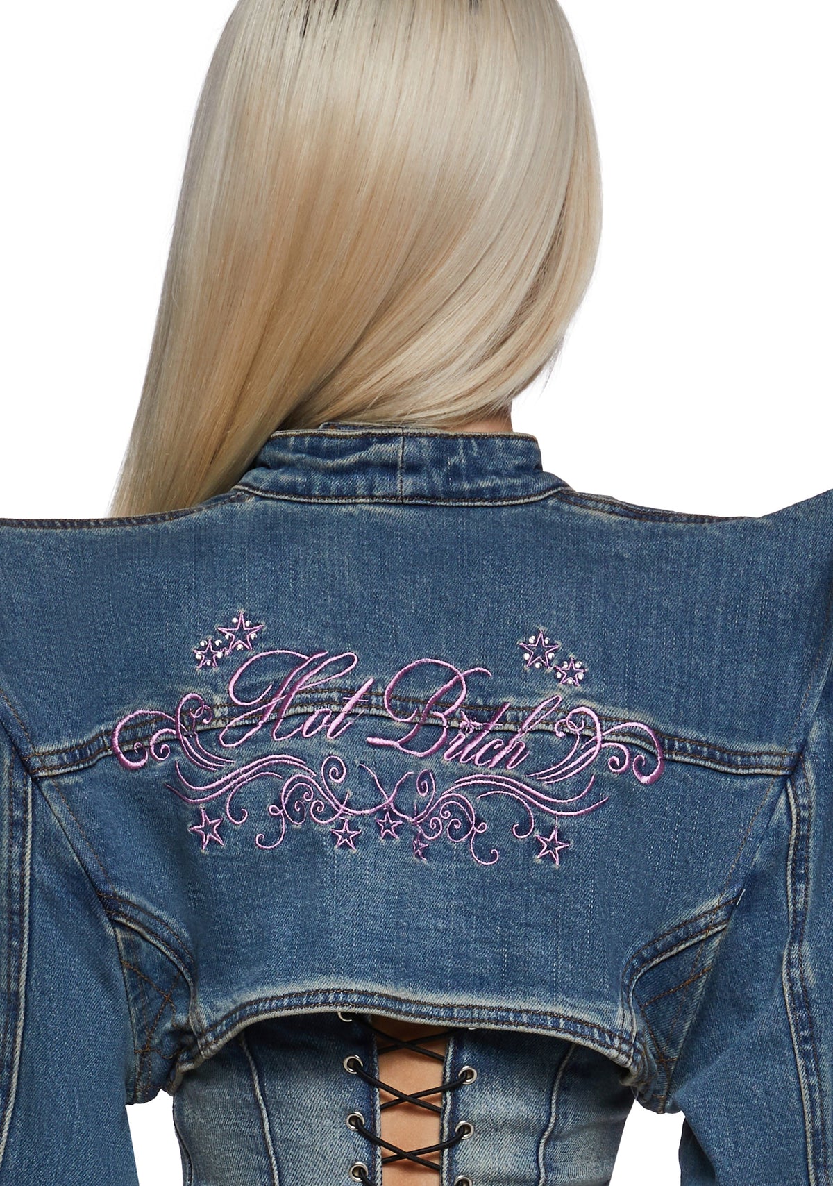 Spike Denim Bolero Jacket