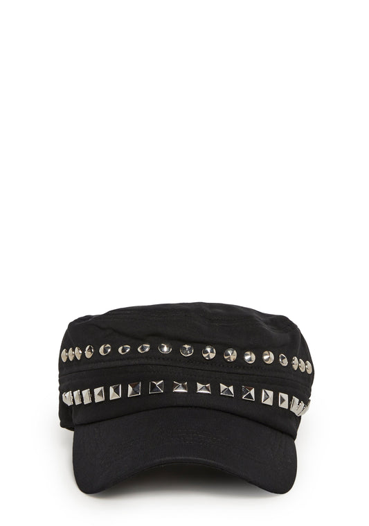 Studded Cadet Hat - Black
