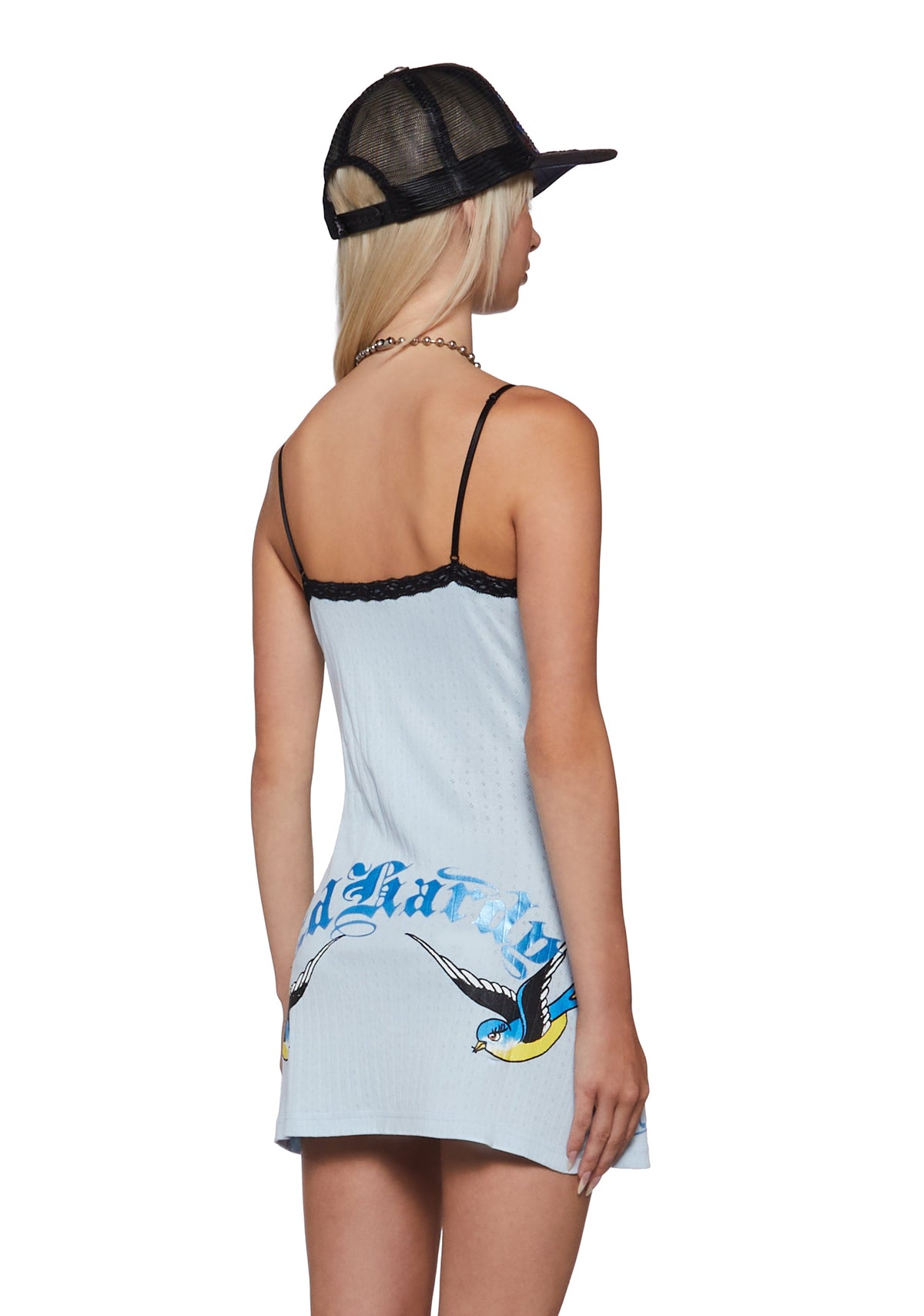 Swallows Lace Nighty - Blue