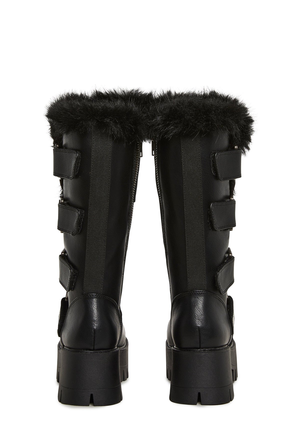 Warp Combat Platform Boots - Fur