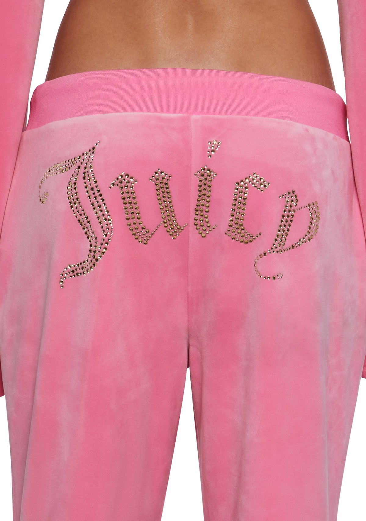 OG Big Bling Velour Track Pants - Pink