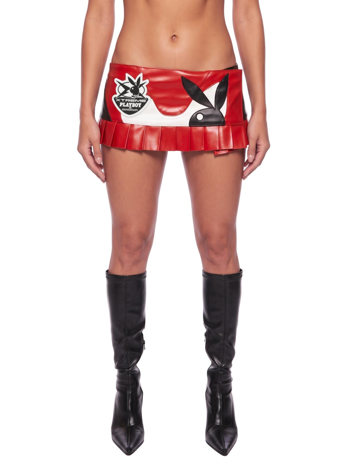 Playboy Moto Mini Skirt - Red