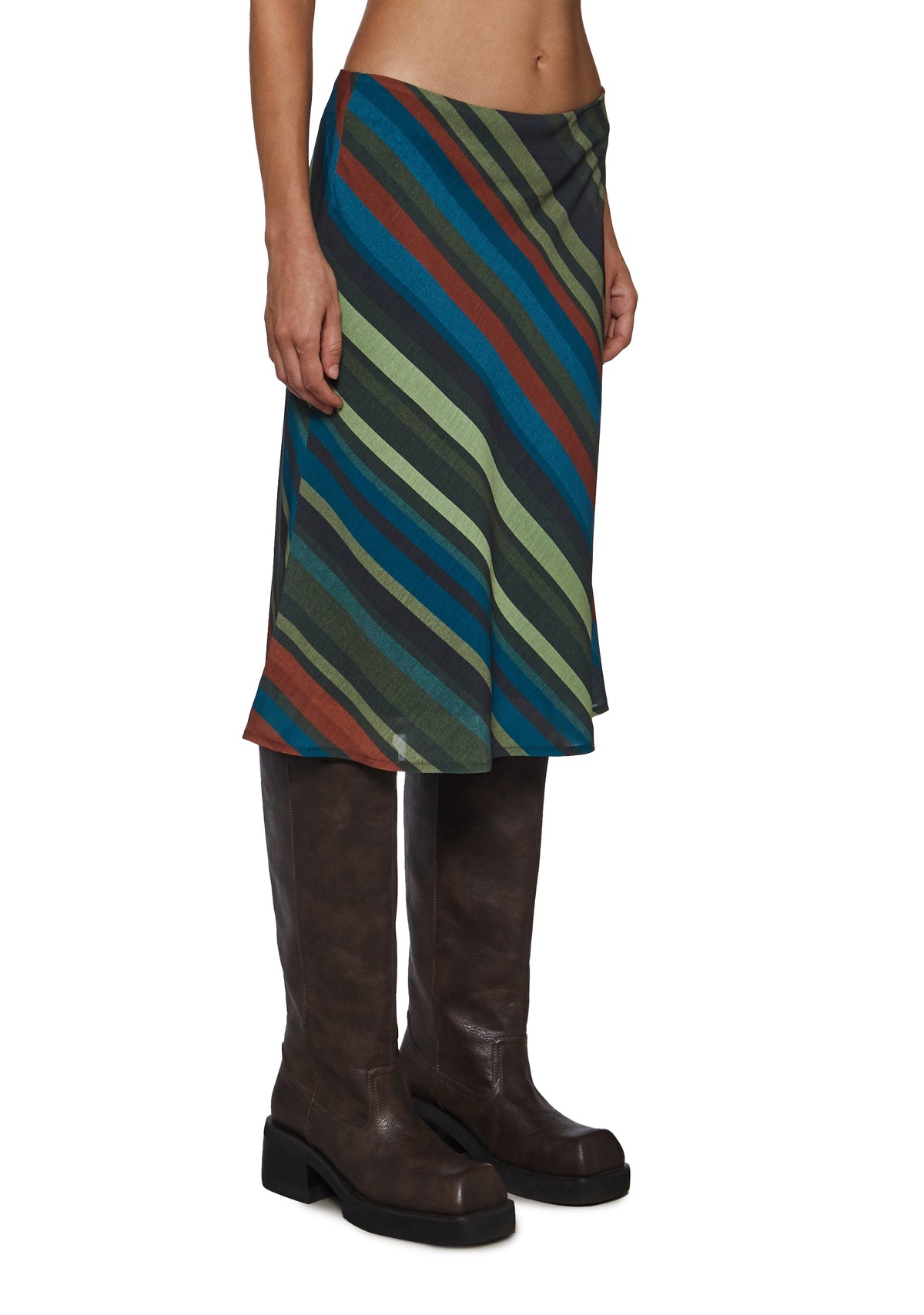 Uptown Stripe Midi Skirt