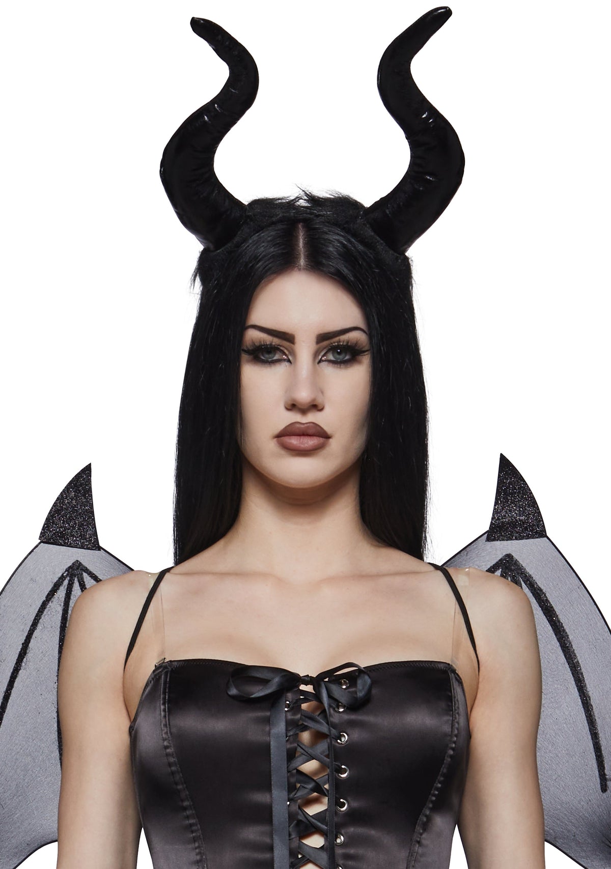Black Devil Corset Costume with Wings