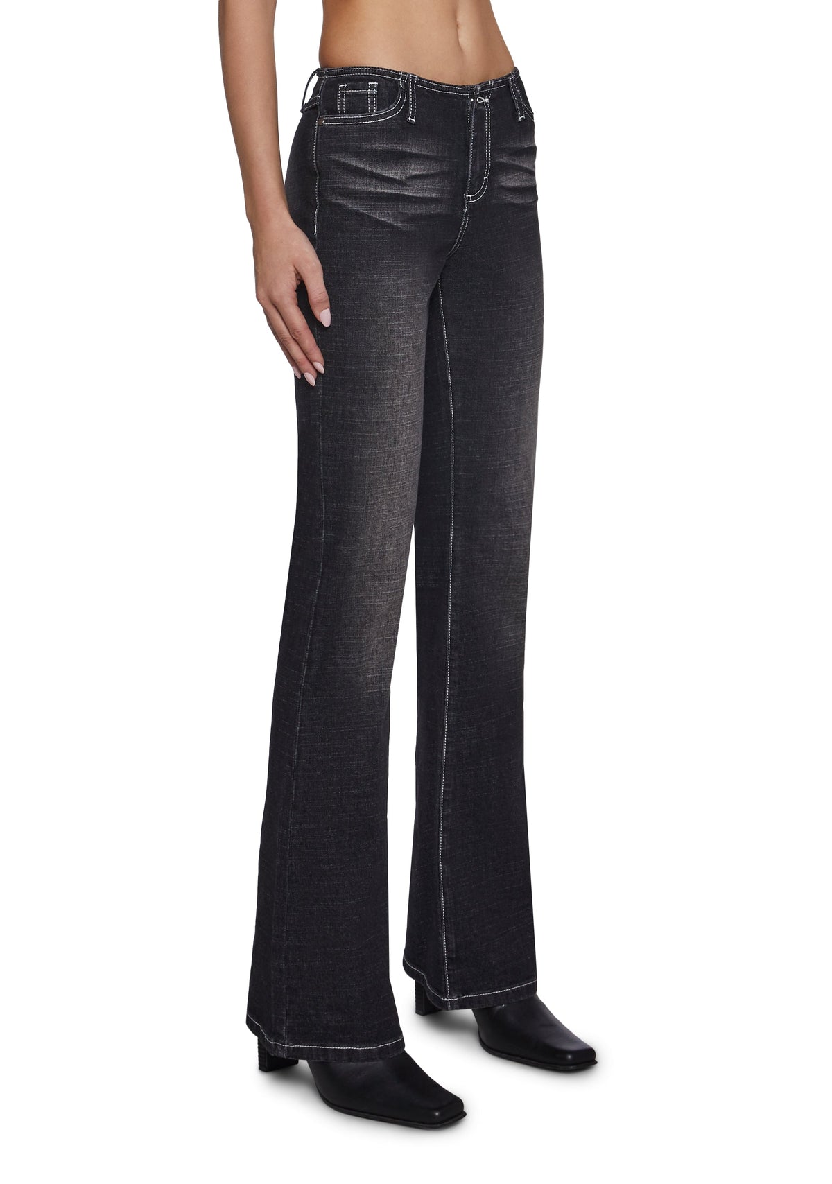 Elle Low Rise Jeans - Black