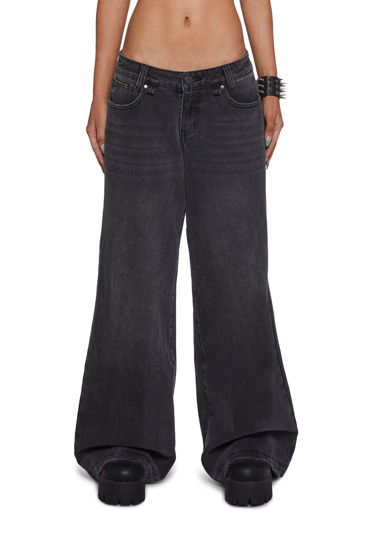 Outro Embroidered Wide Leg Jeans