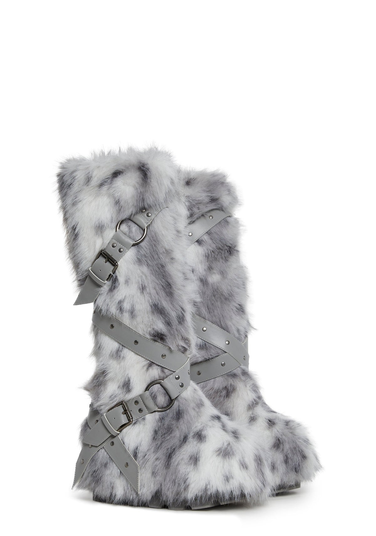 Wild Instincts Faux Fur Boots - White
