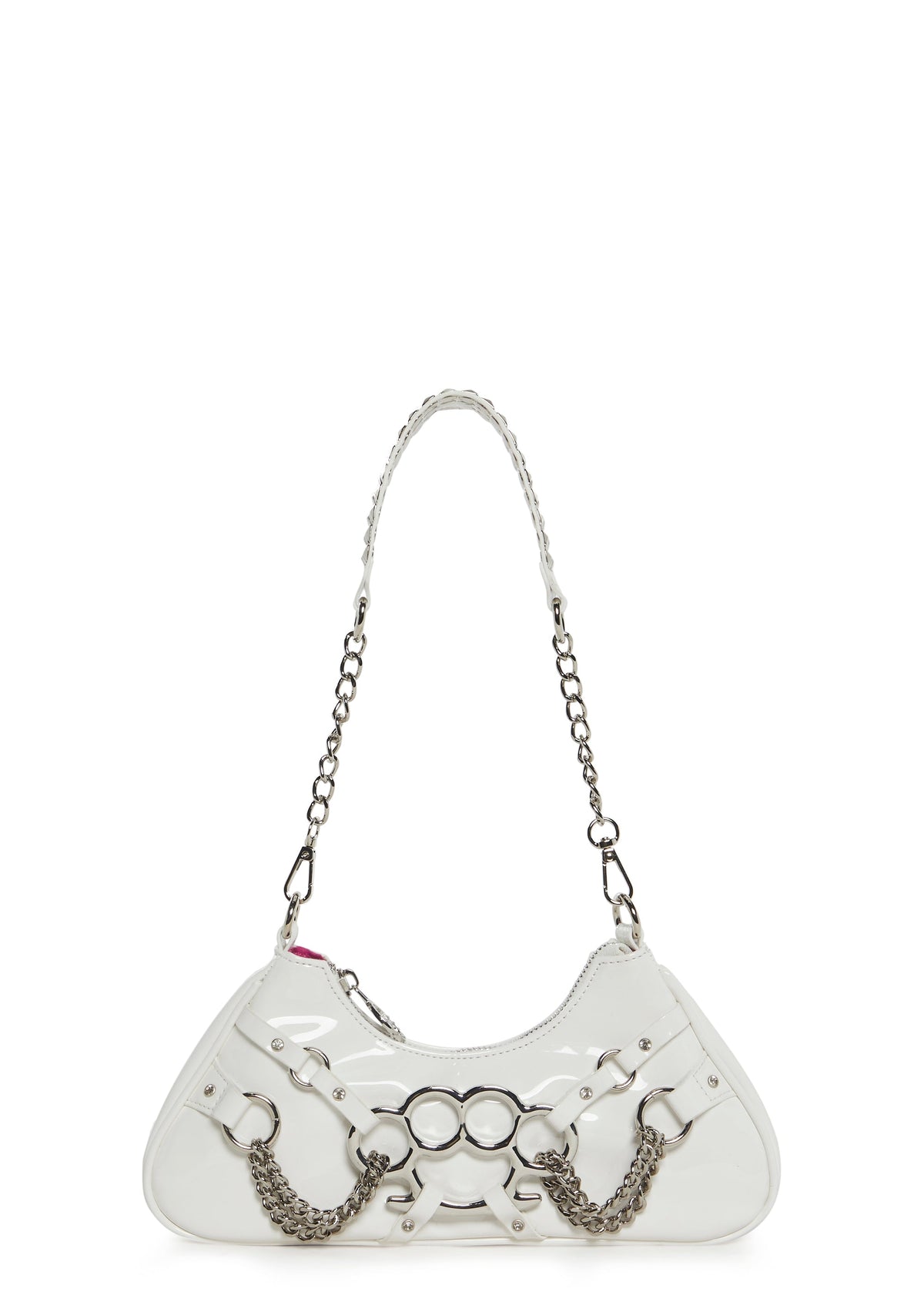 Ciska Brass Knuckle Shoulder Bag - White