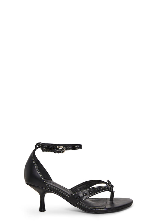 Lexi Ankle Strap Thong Sandal - Black