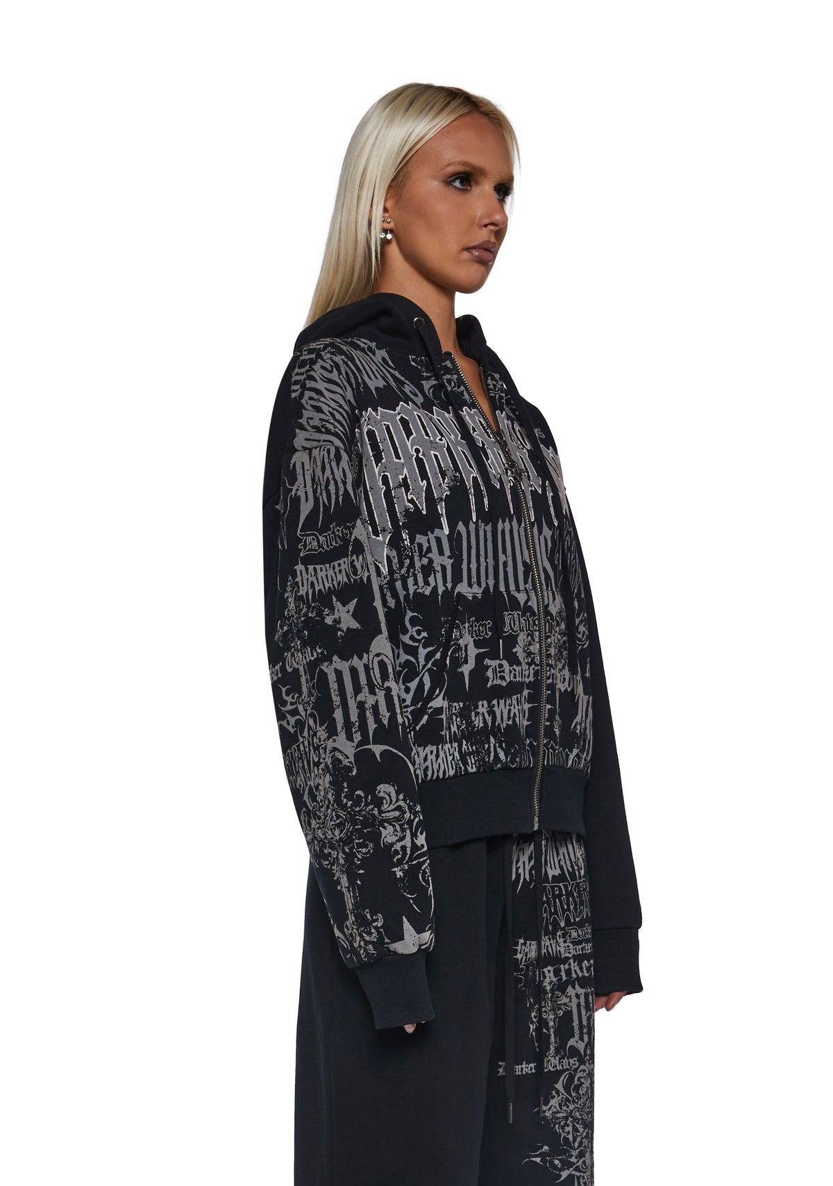 Ego Zip-Up Hoodie With Graphics