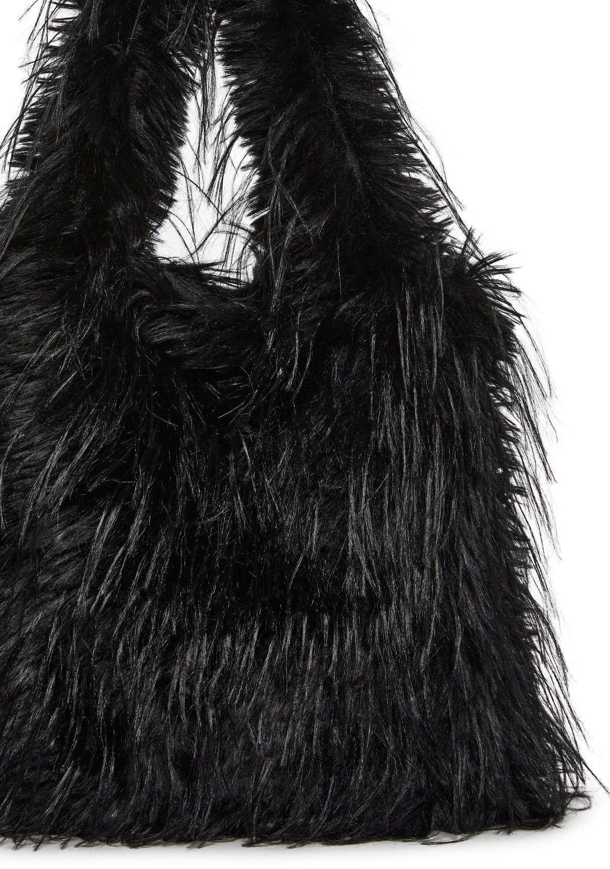 Star Dream Faux Fur Shoulder Bag - Black