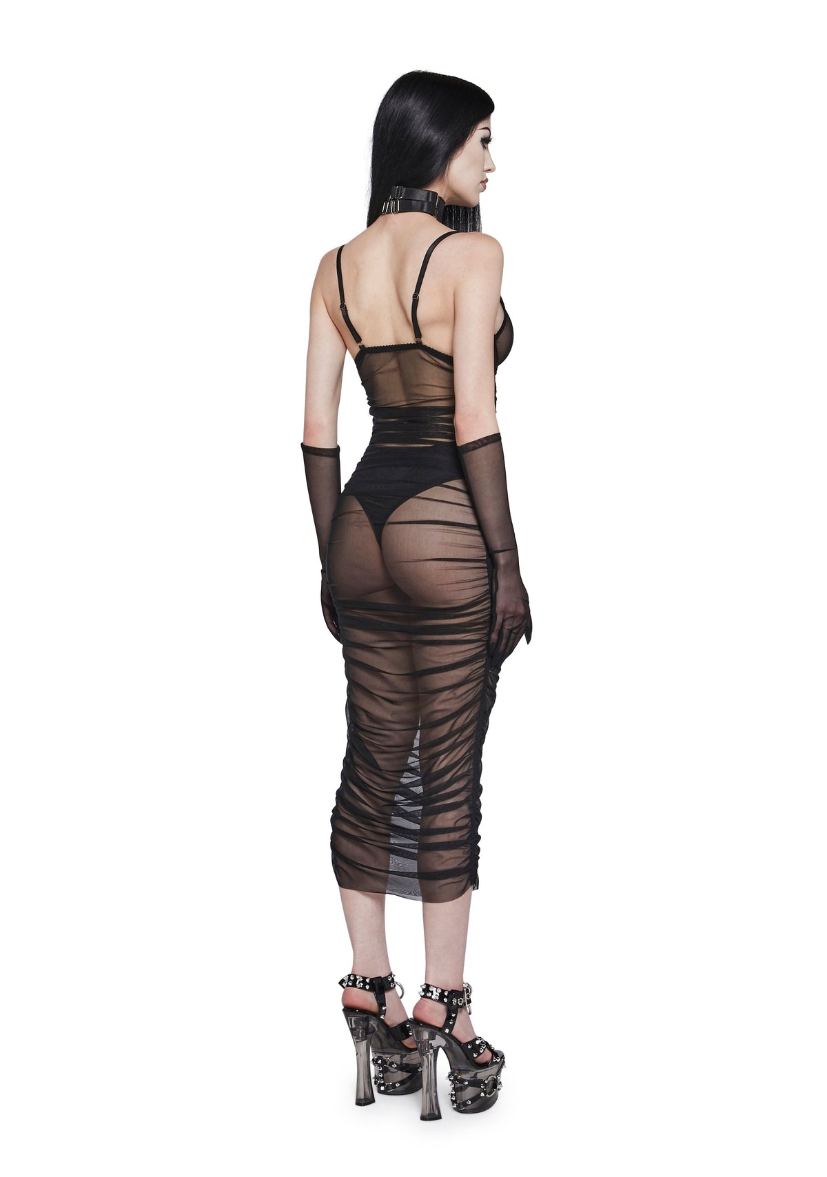 Ruin The Friendship Mesh Dress And Gloves Set