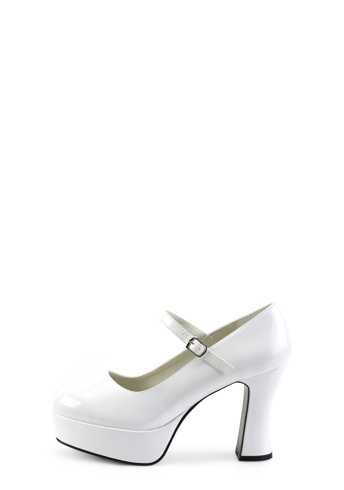 Mary Jane 50 Platform Heels - White