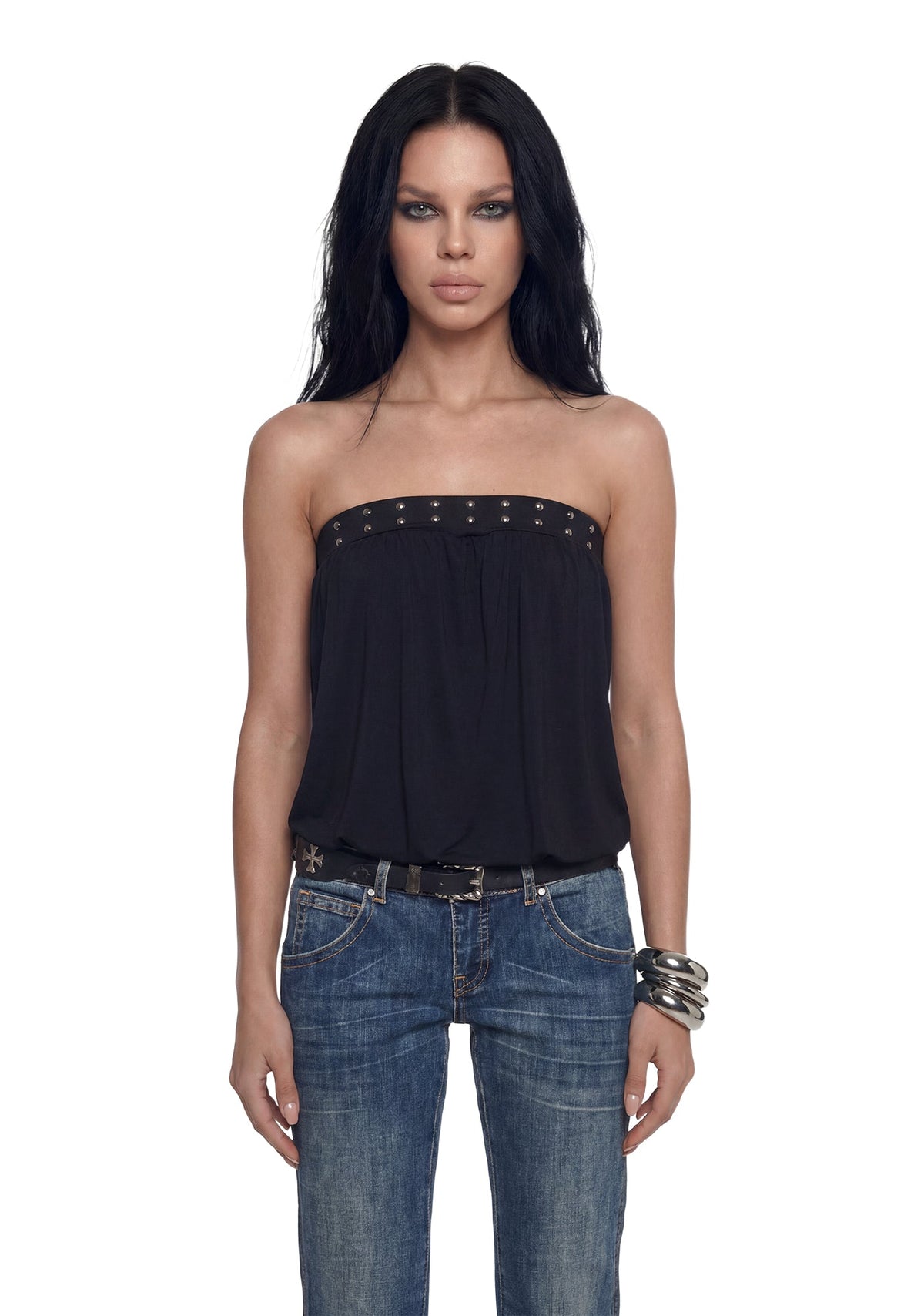 Posh Studded Bubble Bandeau Top