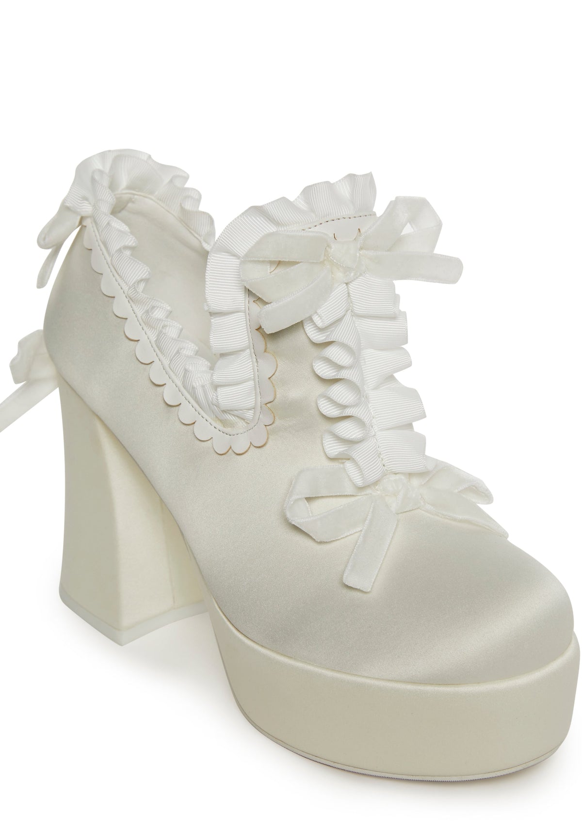 Bisou Baby Platform Heels - White