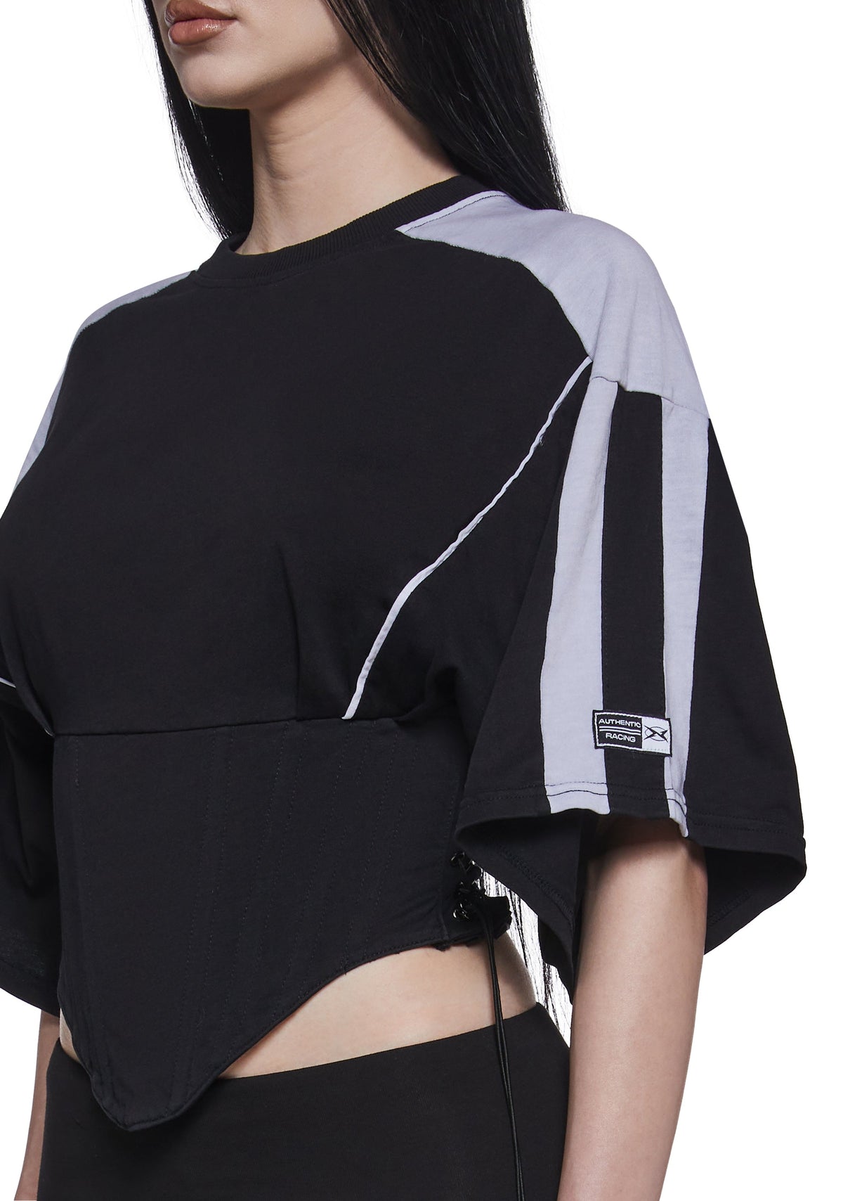Team Player Corset T-Shirt - Black Washed