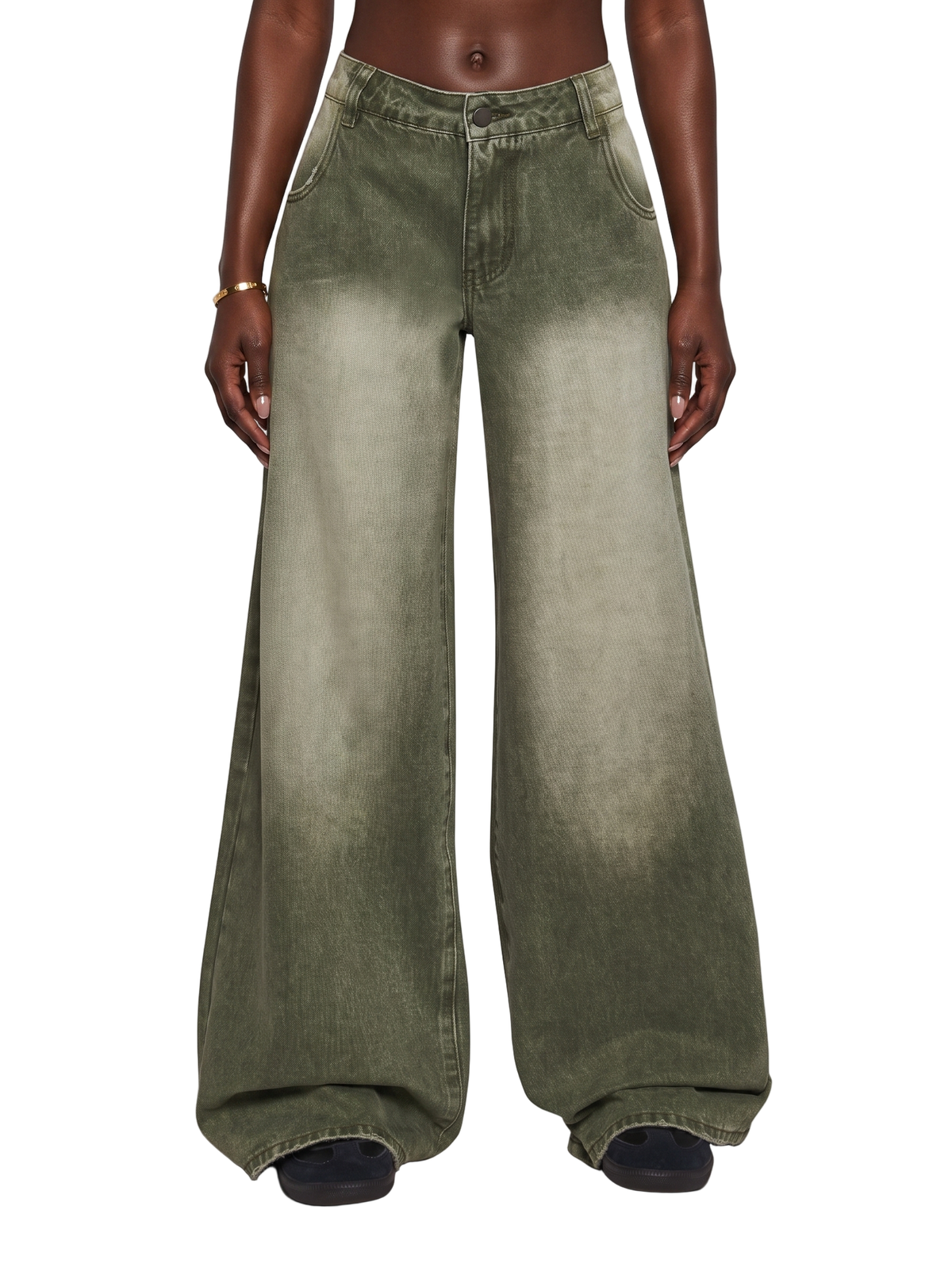 Sinful Attitude Wide Leg Jeans - Green
