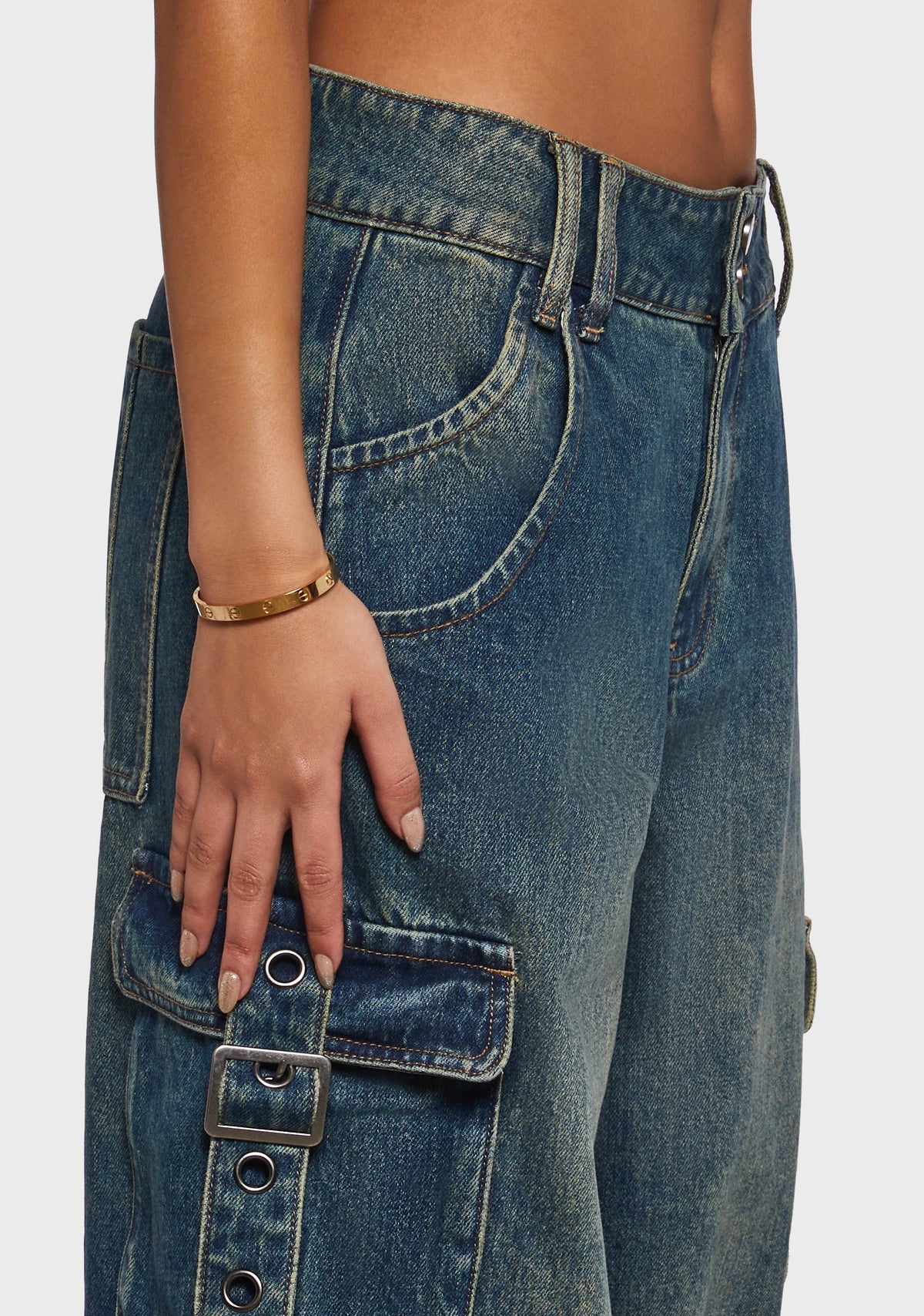 Digital Attraction Cargo Pants - Blue