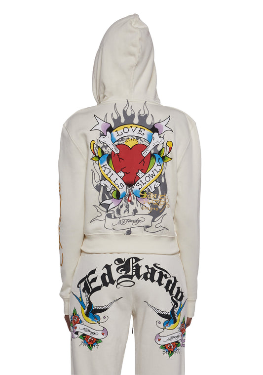 LKS Heart Zip Front Hoodie