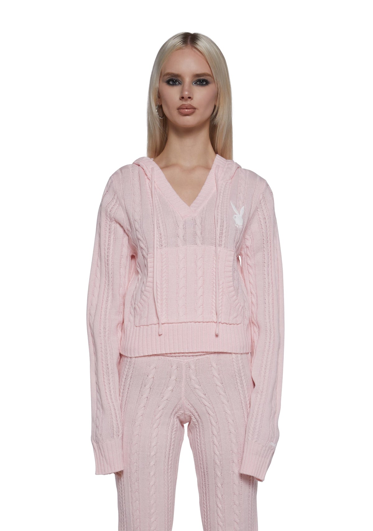 Cable Knit Pullover Hoodie
