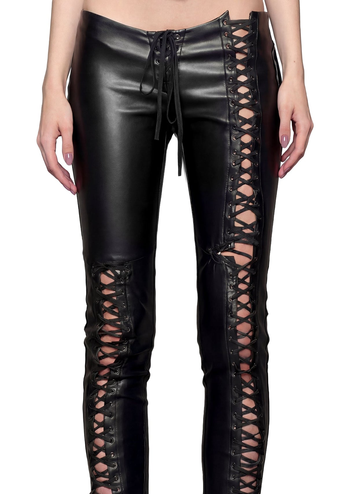 Rockstar Lace Up Pants - Black