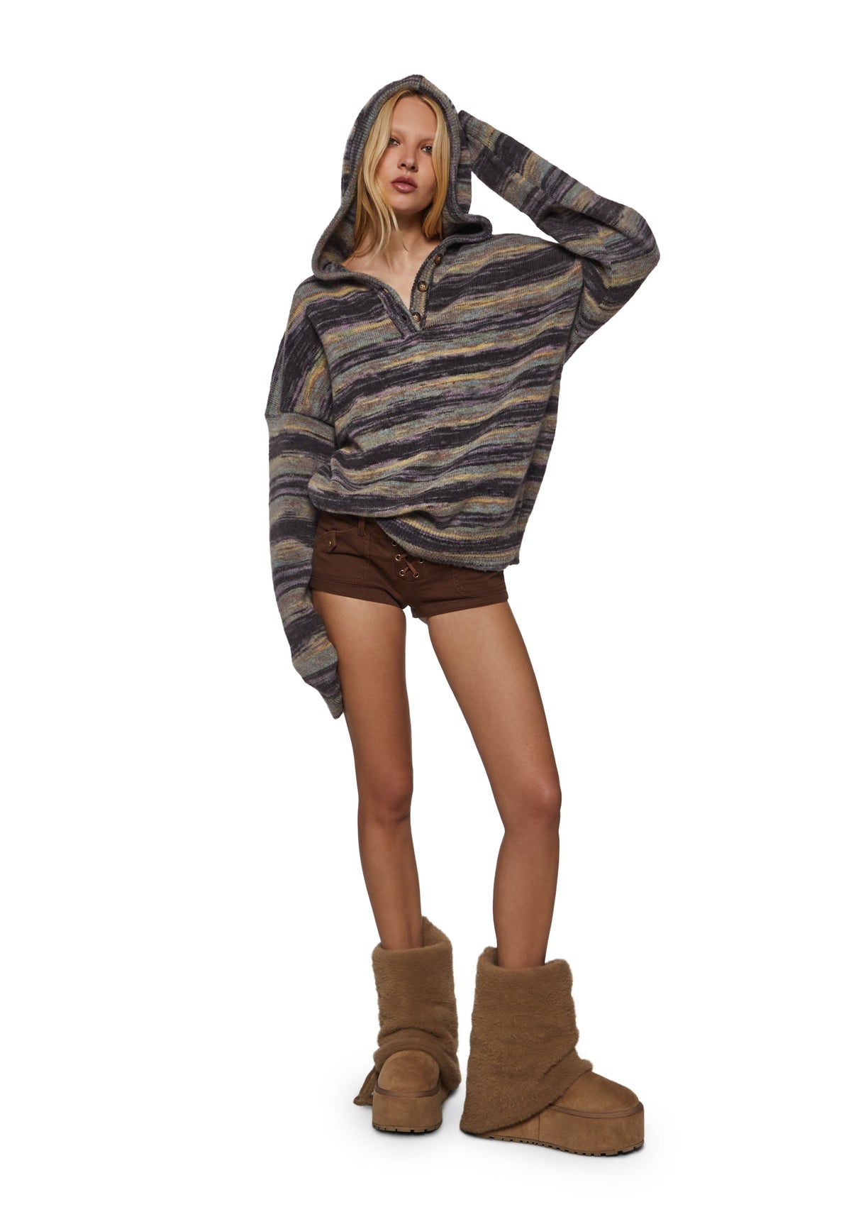 Pacific Stripe Hooded Sweater