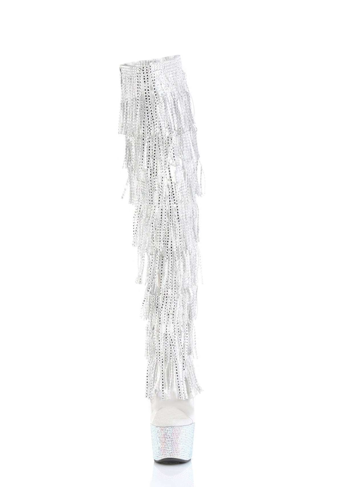 Bejeweled-3019C-RSF-7 Platform Over-The-Knee Boots-Silver